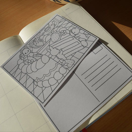 Strawberry Sponge Cake Colorable Note Card