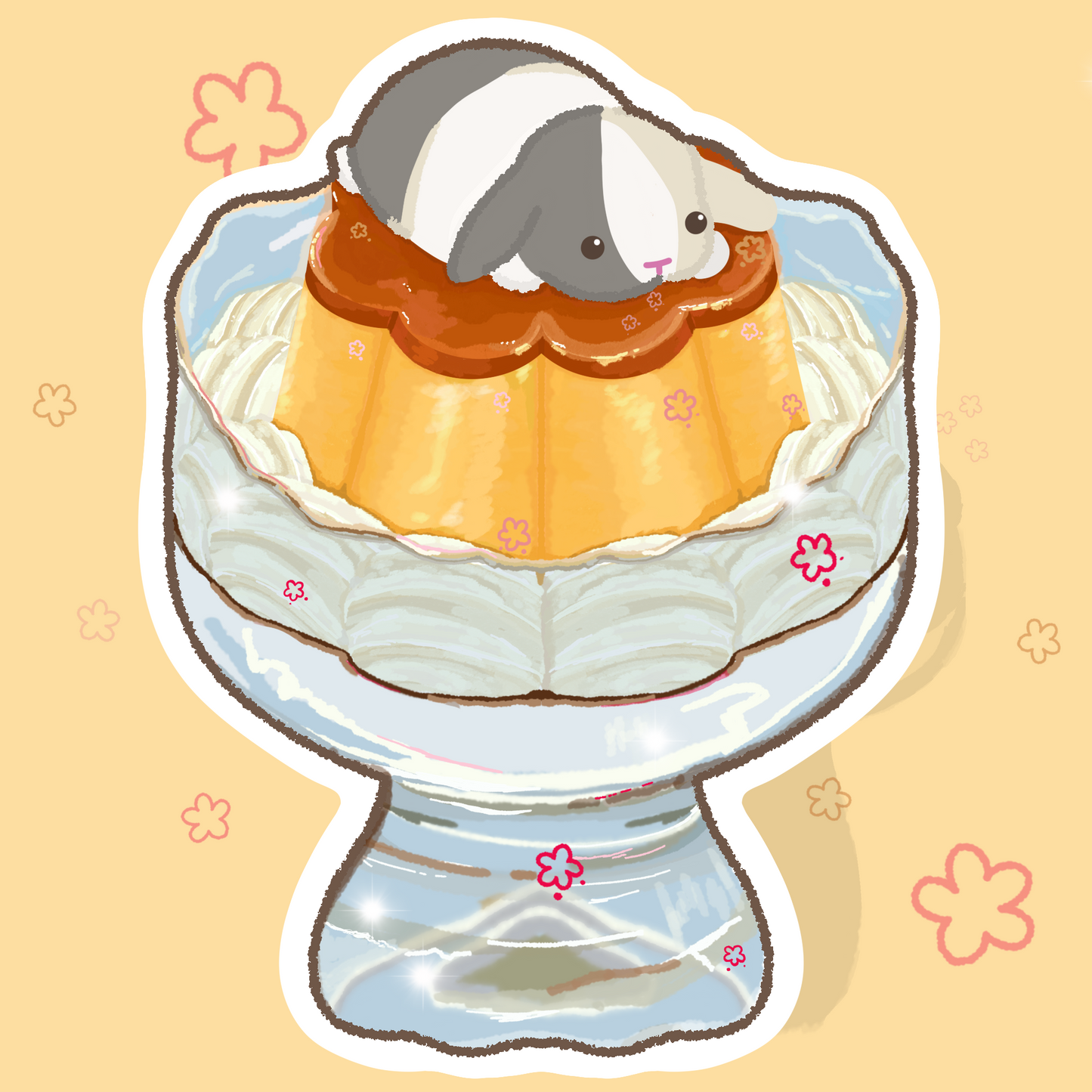 Bunny Flan Sticker