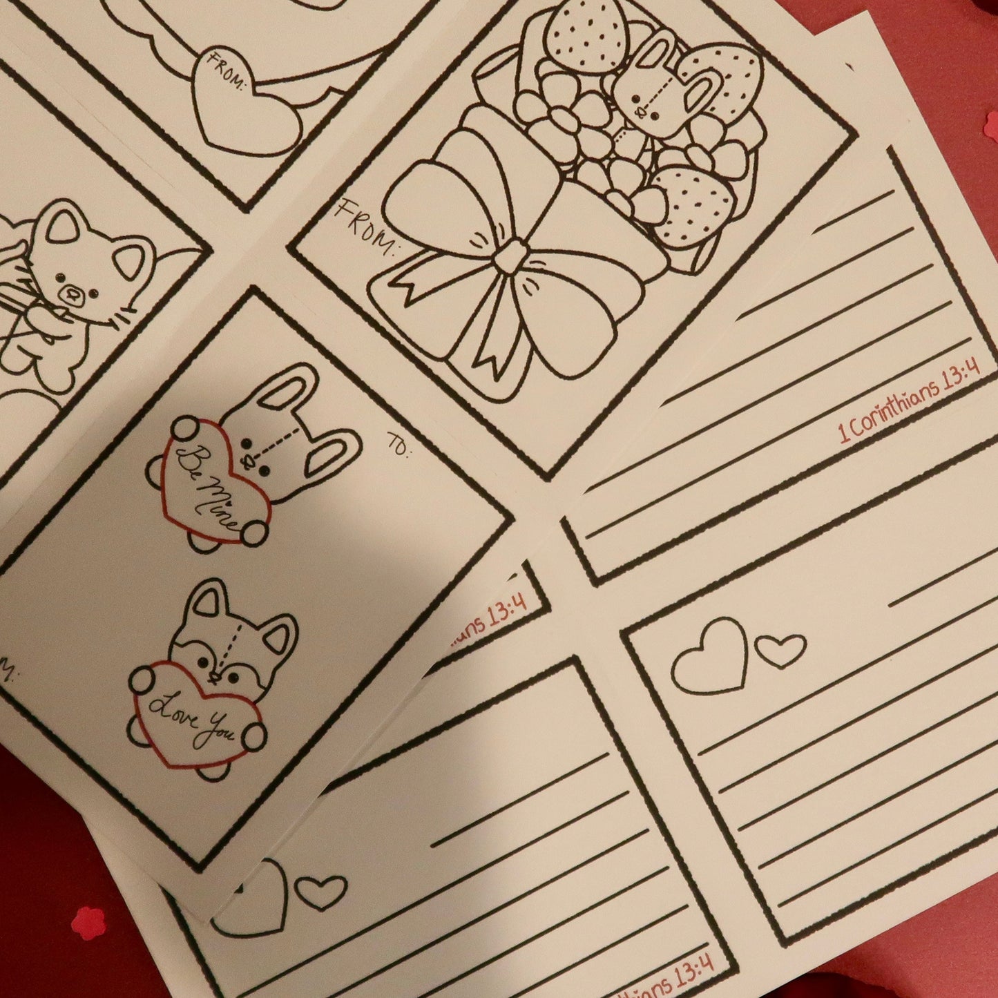 Tear and Share Colorable Note Cards Digital Download