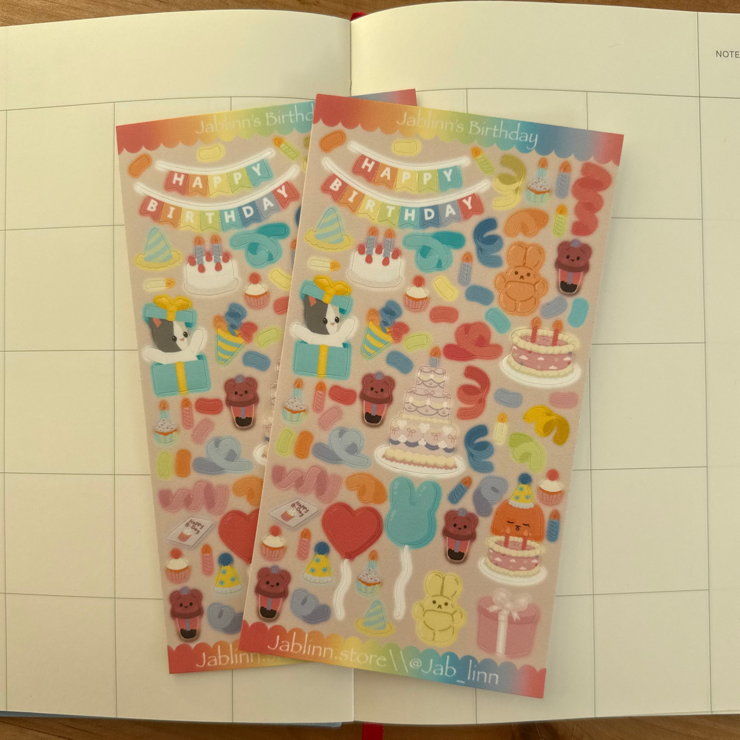 Jablinn's Birthday Sticker Sheet