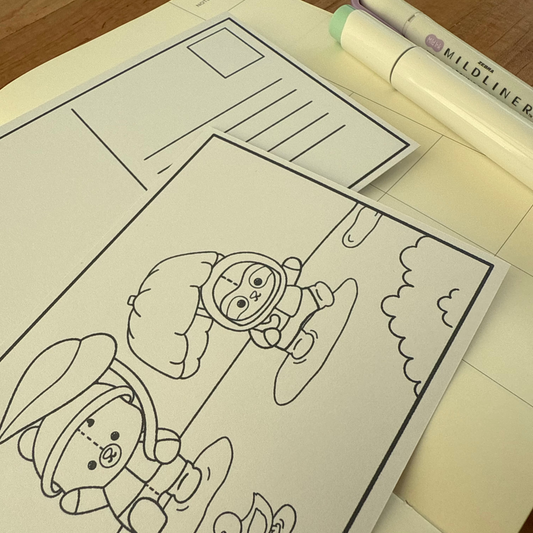 Rainy Day Colorable Note Card