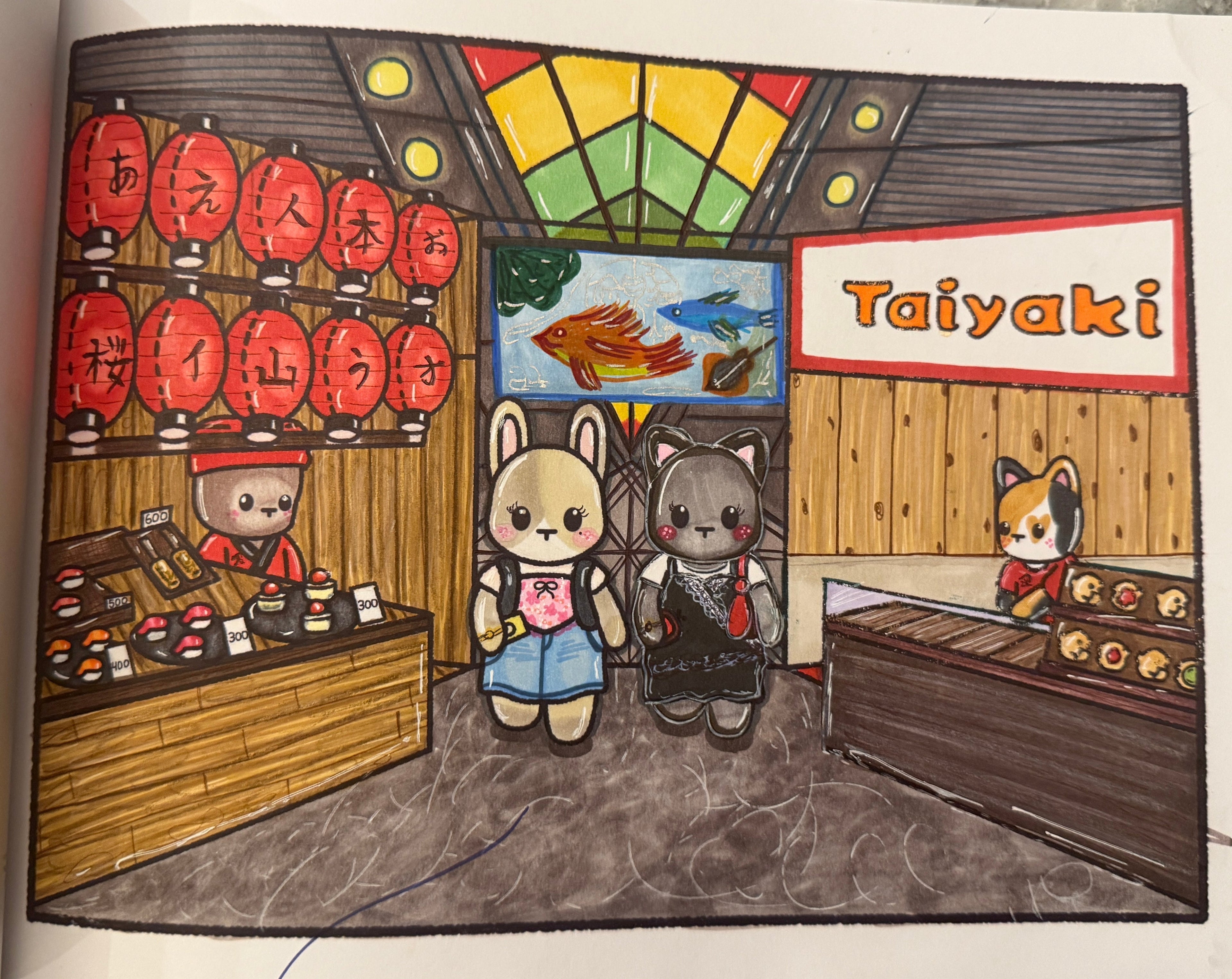Colored by: Ashley From Baltimore (Travels from Tokyo to Seoul coloring book)