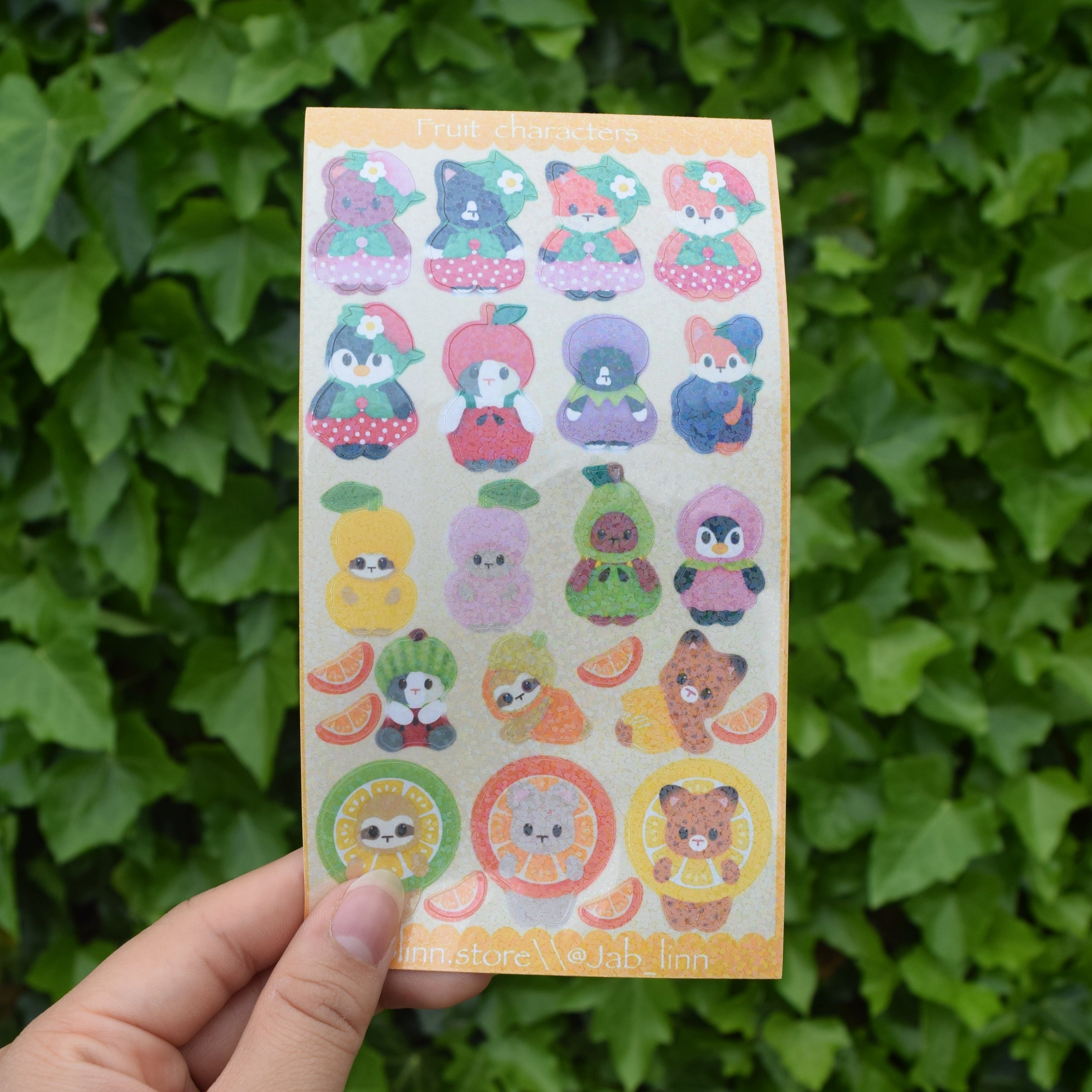 Fruit Characters Sticker Sheet