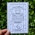 colorable note card of a panda chocolate snack