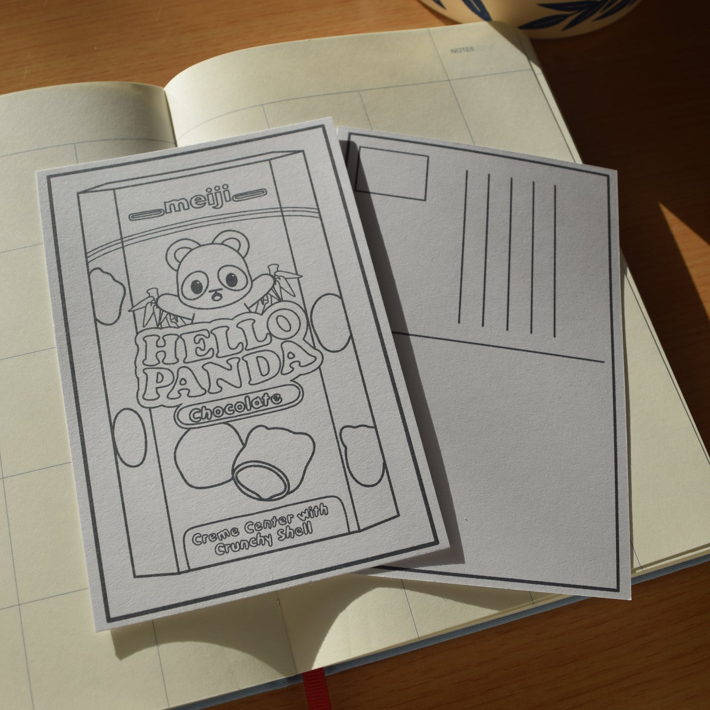 Panda Snack Colorable Note Card