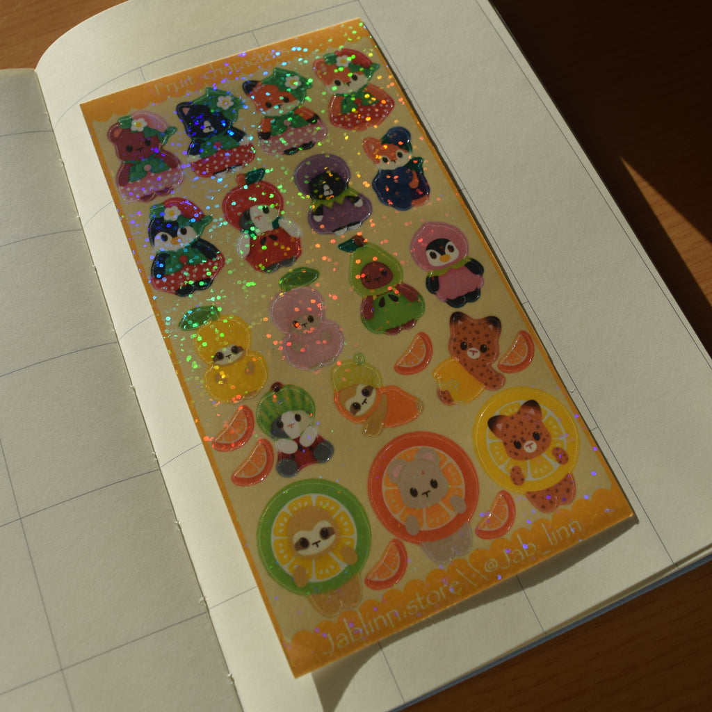 Fruit Characters Sticker Sheet