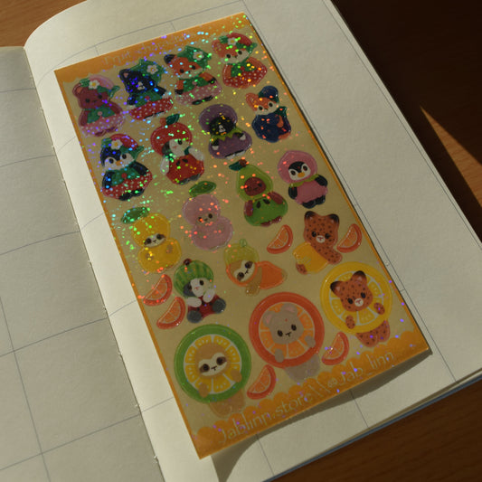 Fruit Characters Sticker Sheet