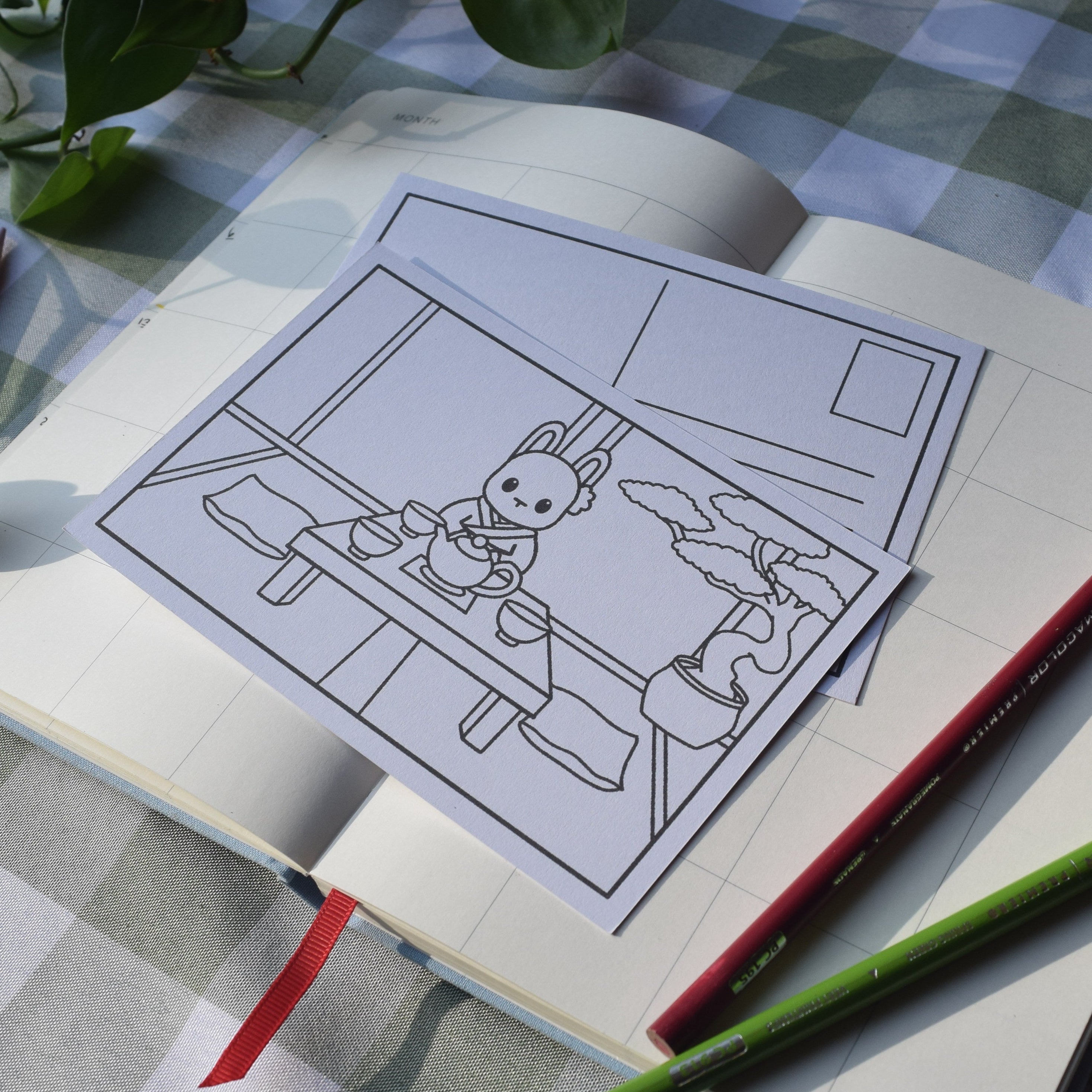 Tea Time Colorable Note Card