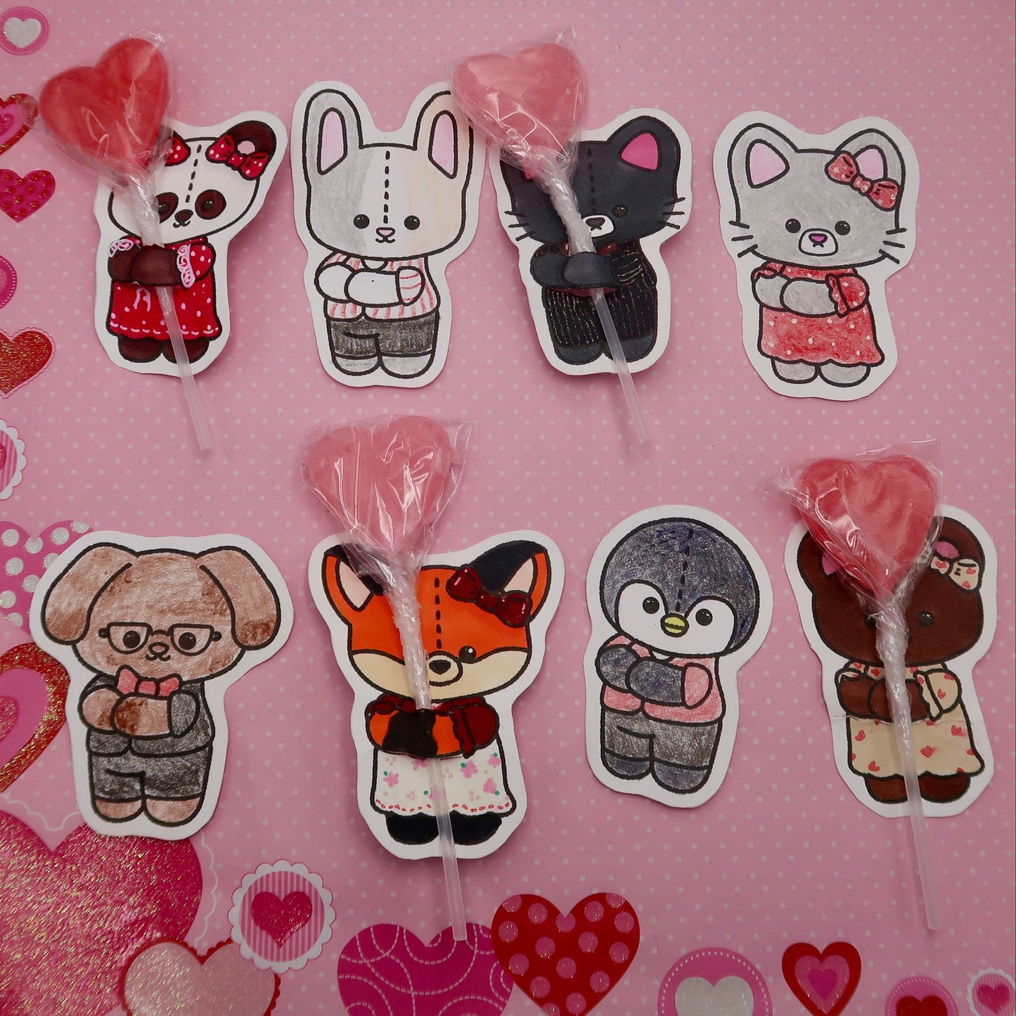 Valentine's Character Cutouts Digital Download