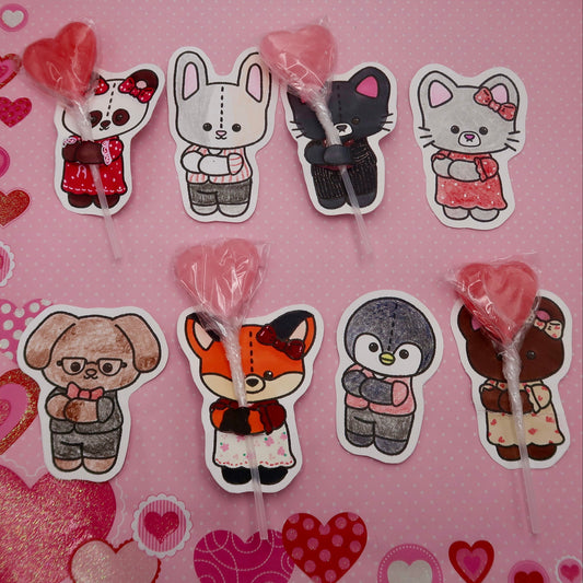 Valentine's Character Cutouts Digital Download