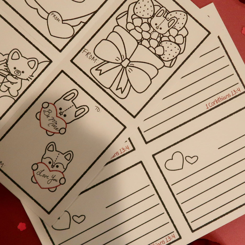 Tear and Share Colorable Note Cards Digital Download