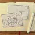 Beach Day Colorable Note Card