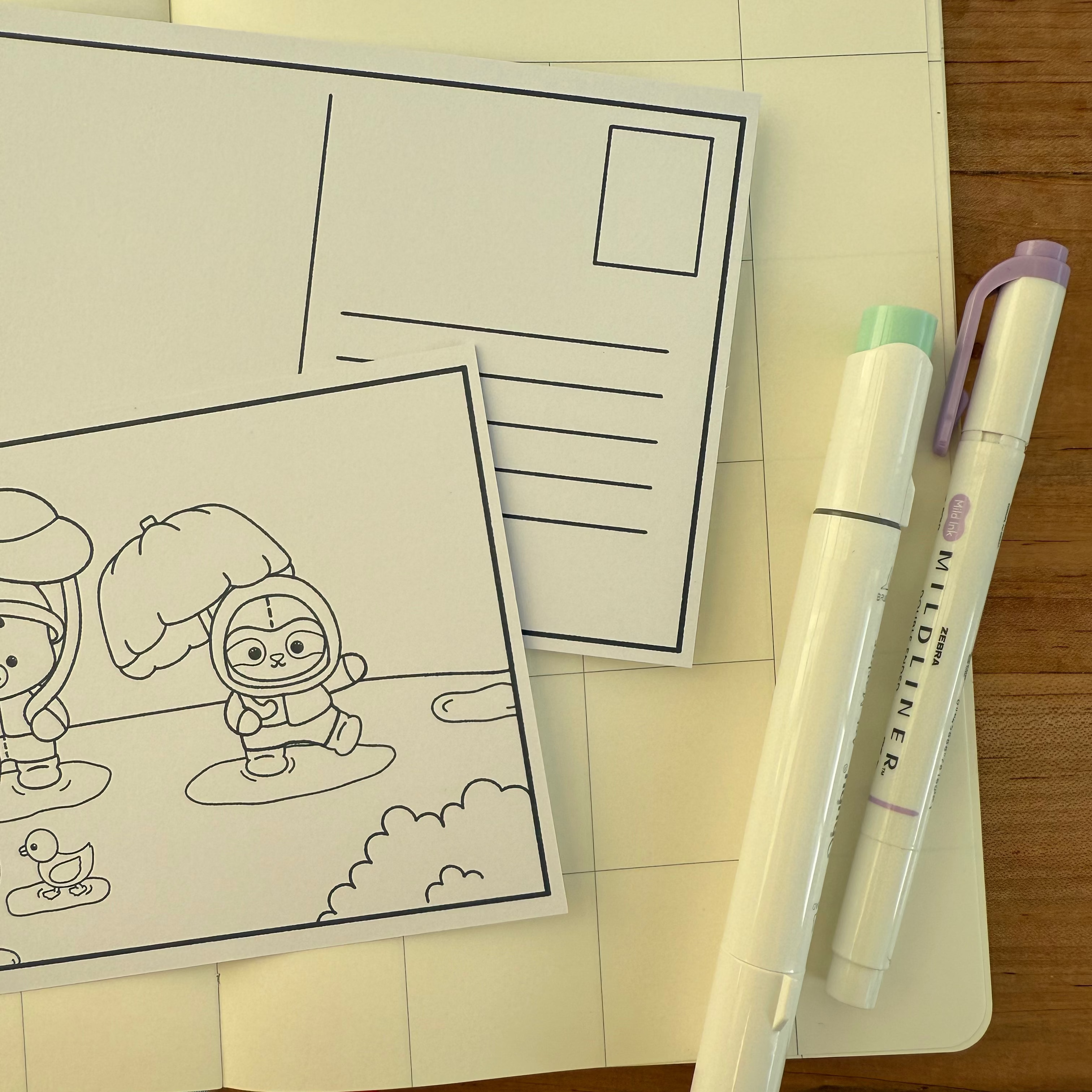 Rainy Day Colorable Note Card