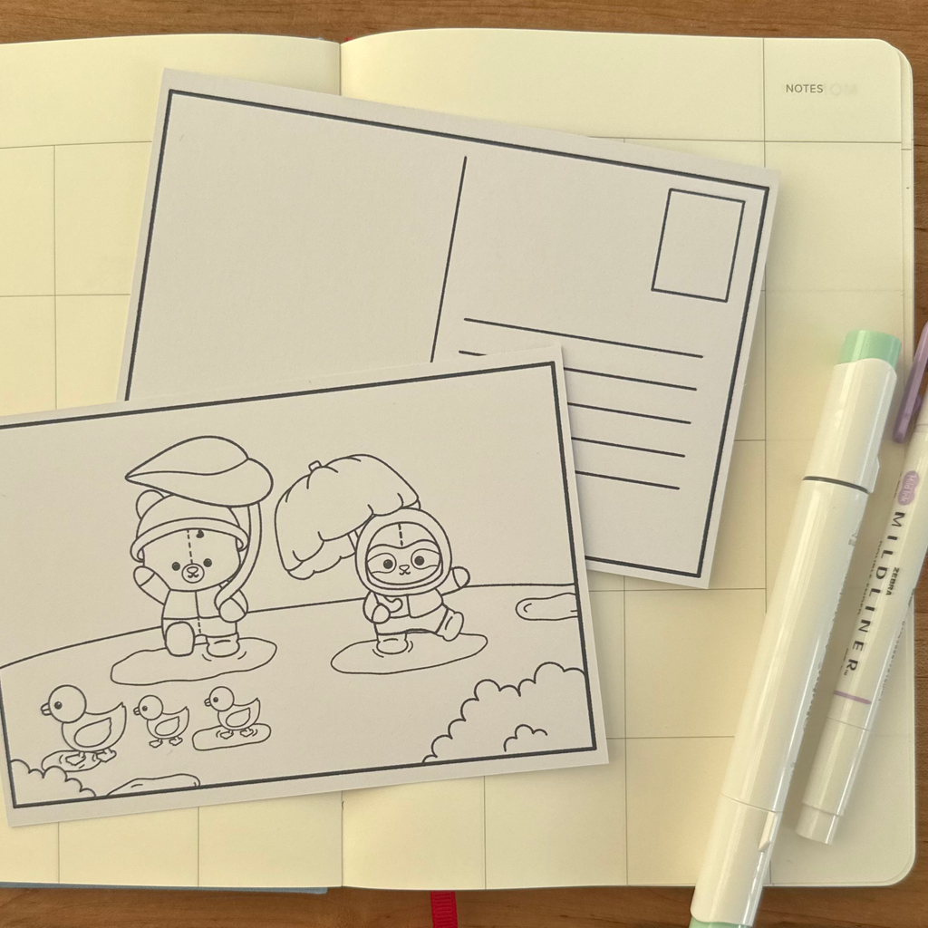 Rainy Day Colorable Note Card
