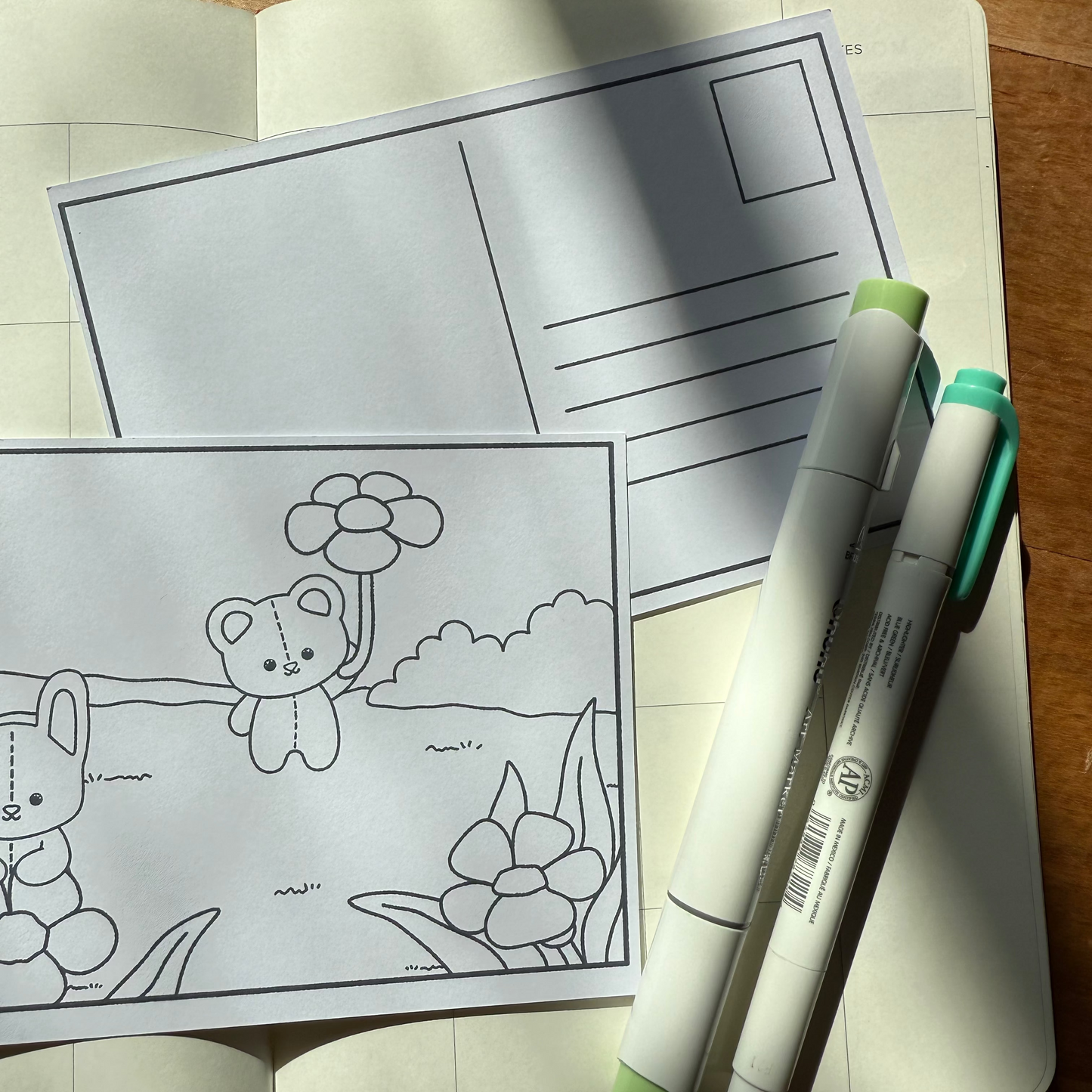 Flower Field Colorable Note Card