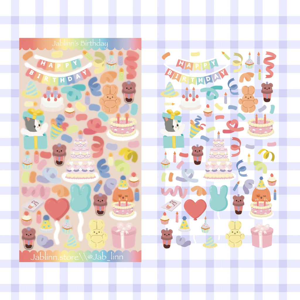 Jablinn's Birthday Sticker Sheet